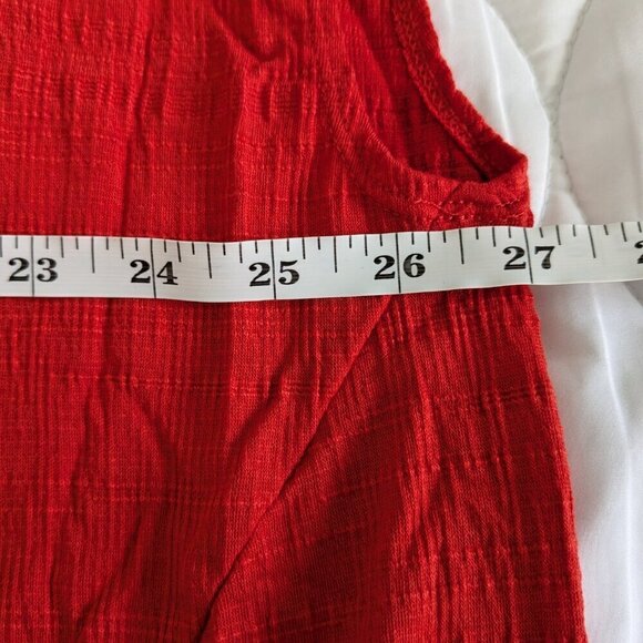 Max Studio Top Size 3X Red Side-Tie Knot Crinkle Knit Short Sleeve Blouse NWT - Picture 13 of 14